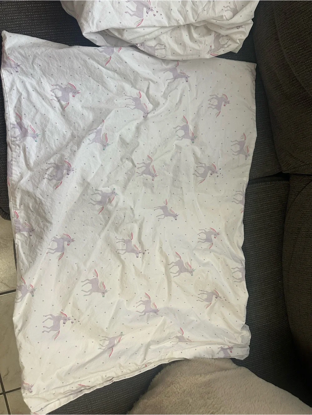 Pottery Barn Kids Unicorn fitted Sheets with 1 pillow case full